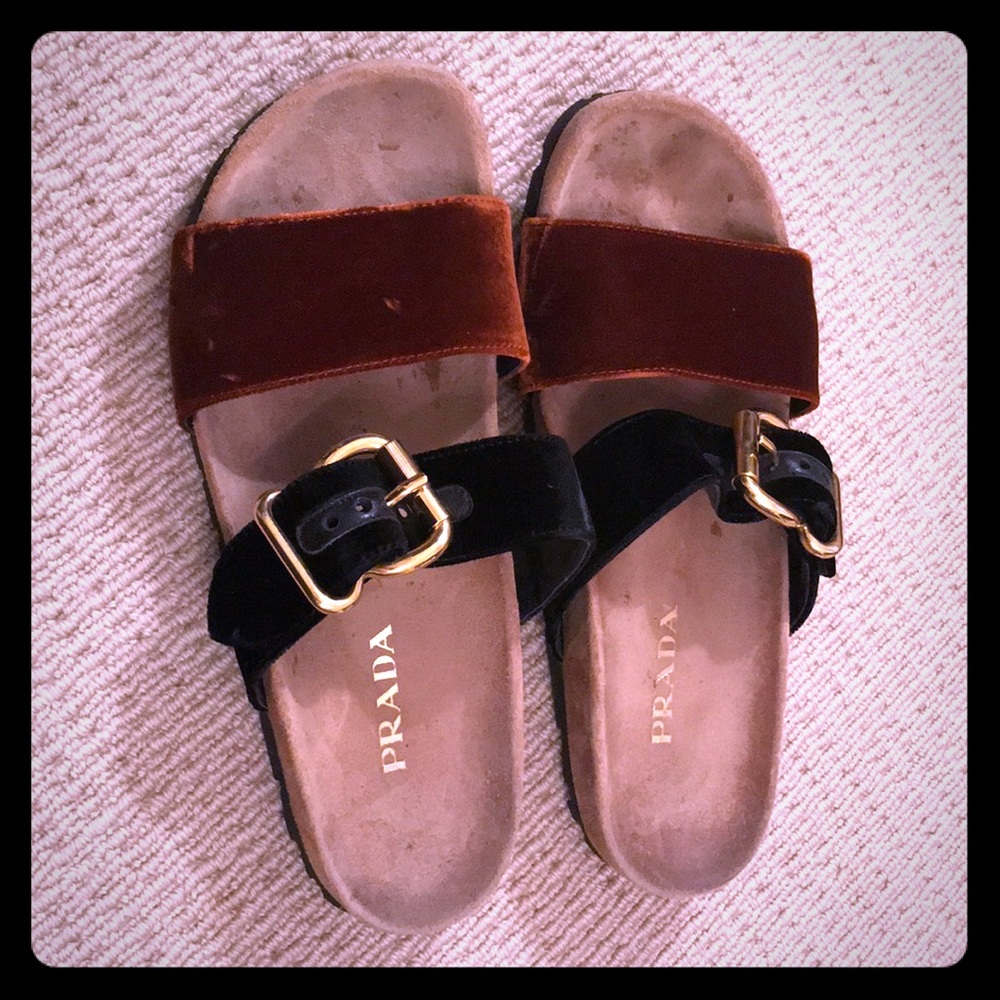 Prada Velvet Sandals